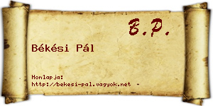 Békési Pál névjegykártya