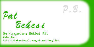 pal bekesi business card