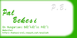 pal bekesi business card